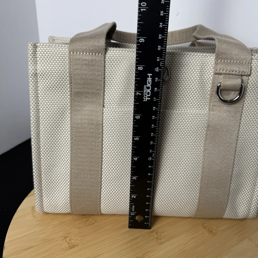 Lululemon Purse Two Tone Canvas Mini Tote Bag 4.5L In Mojave Tan/ Light Ivory